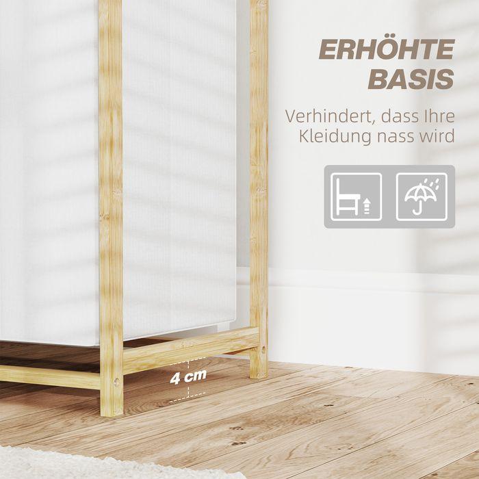 Actual product image Swisshandel24 Wäschekorb 4 Fächer Wäschesammler mit 2 ausziehbaren Wäschesäcken Weiss (83 l)