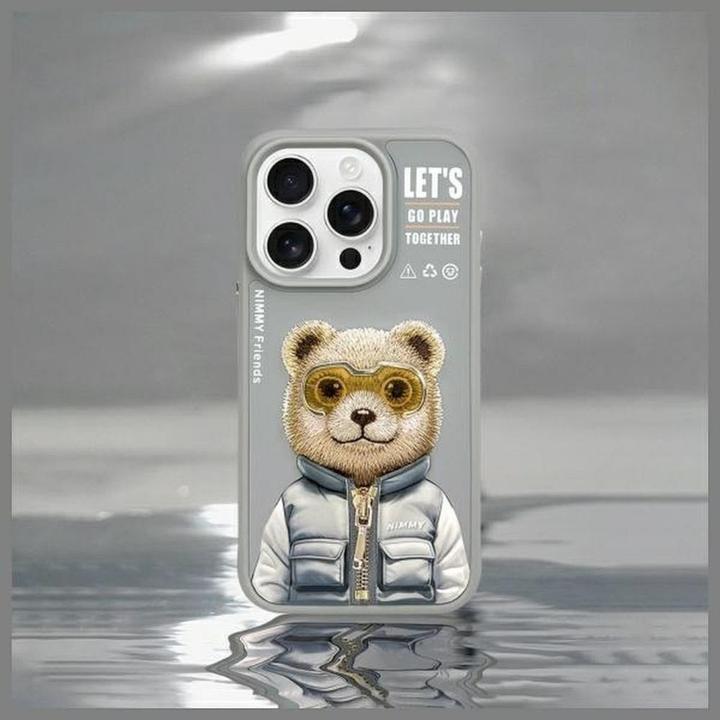 Immagine prodotto Nimmy case iPhone 15 Pro Max 6.7" gray Cool&Cute 2.0 Bear (Apple iPhone 15 Pro Max)