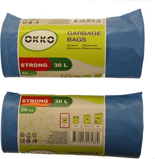 Actual product image Okko Trash Bag Strong Blue 30l 20pcs (20 x, 30 l)
