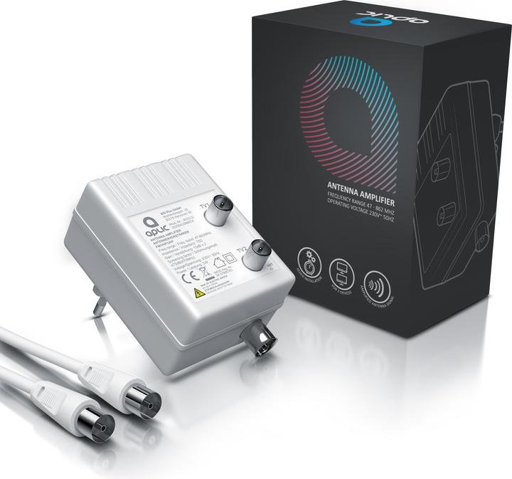 Produktbild Aplic DVB-T2 Antennen Verstärker, Kabel TV, Radio Antennenverstärker, 2x 15 dB Signalverstärkung (Verstärker)