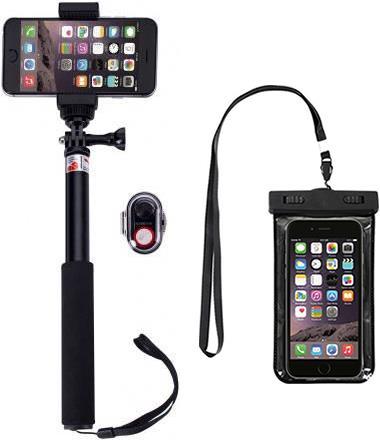 ICHIC Waterproof Selfie Stick + Waterproof Dry Bag