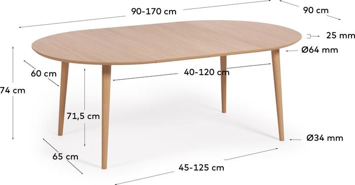 Actual product image Kave Home Oqui (90 x 90 x 74 cm)