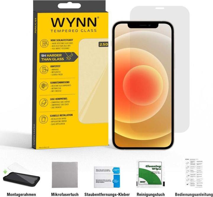 Wynn Electronics 2.5D Regular Schutzglas iPhone 12 /12 Pro (1 Pezzo/i, Realme 12 Pro+, Apple iPhone 12)