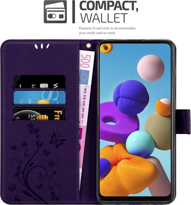 Image du produit Cadorabo Couverture du livre de fleurs (Samsung Galaxy A21s)
