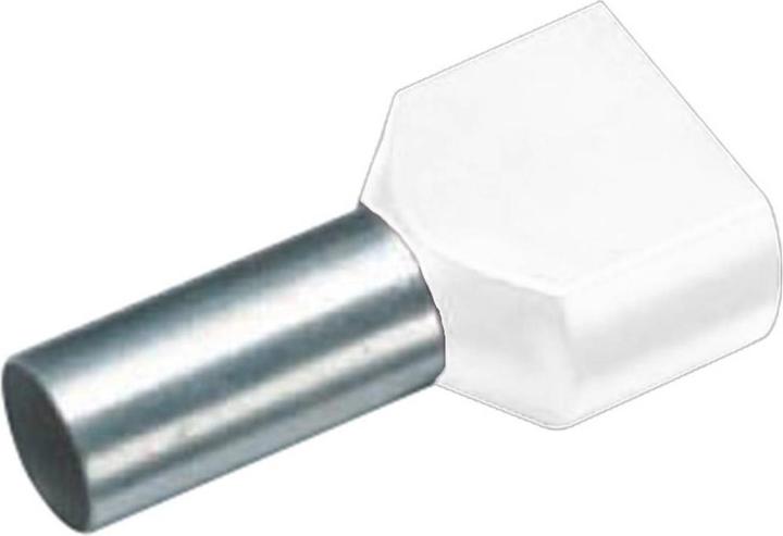 Cimco Zwillings-Aderendhülse 0.5 mm² 8 mm Teilisoliert Weiss 18 2460 100 St.