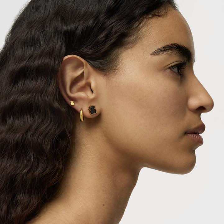 Produktbild Tous Gold-plated teddy bear earrings with onyx Icon Color 815433501 (Sterling Silber)