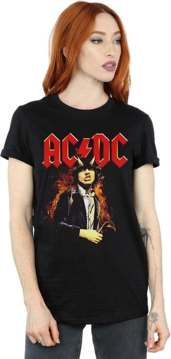 Actual product image AC/DC Womens/Ladies Angus Highway To Hell Cotton Boyfriend T-Shirt (4XL)