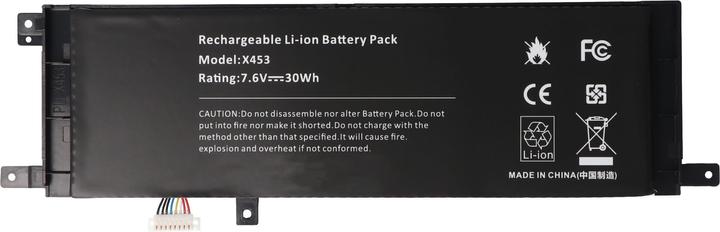 Actual product image XCell Battery suitable for ASUS X453, X553, Li-Polymer, 7,6V, 5000mAh, 38,0Wh, built-in, without tools (5000 mAh)
