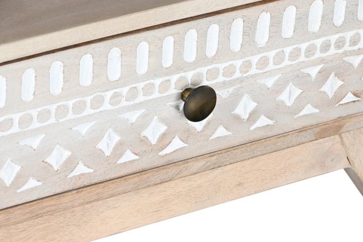Produktbild DKD Home Decor TV furniture White Natural Mango wood 130 x 40 x 45 cm (130 x 40 x 45 cm)