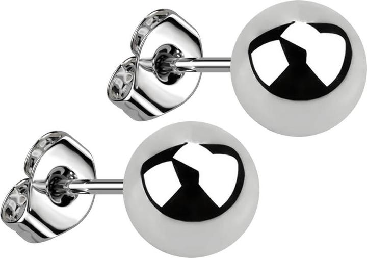 Produktbild Star Piercing Ohrstecker mit Kugel silber (ohne Messing, Chirurgenstahl 316L)