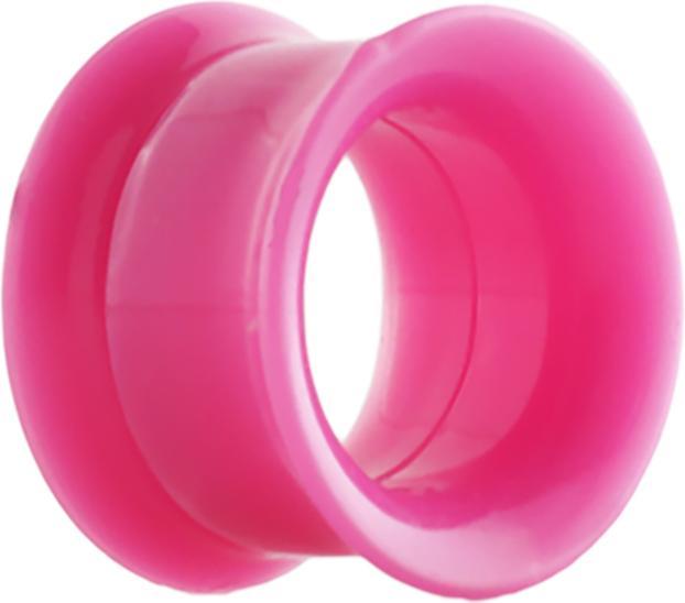 Actual product image Star Piercing Flared tunnel pink with screw thread (Surgical steel 316Without brass, Acrylic without brass)