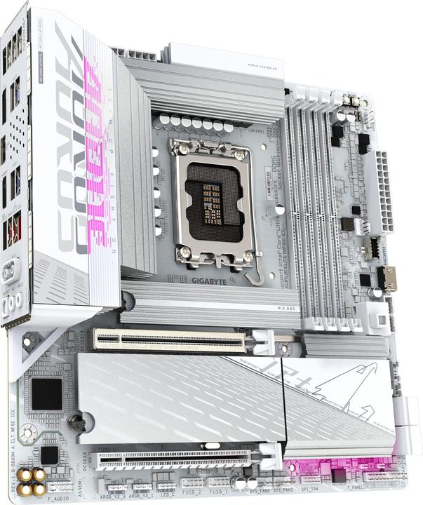 Image du produit Gigabyte B860M AORUS ELITE WIFI6E ICE (LGA 1851, Intel B860, mATX)