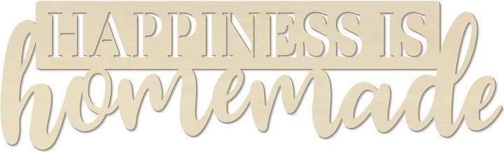 Actual product image Trenddeko Poplar Happiness is homemade (60 x 18 cm)