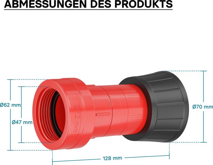 Actual product image Wiltec Polycarbonate Fire Hose Nozzle 1.5 Inch THW Firefighting