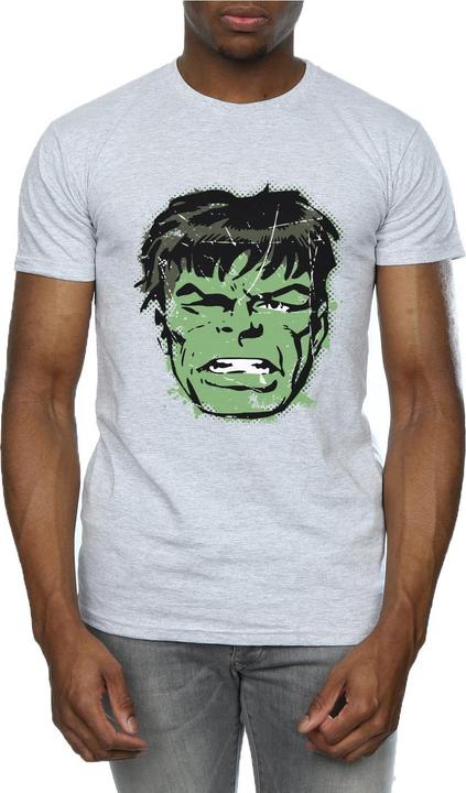 Actual product image Mens Incredible Hulk Distressed Face T-Shirt (M)
