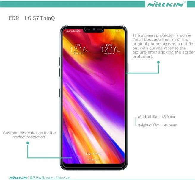 Actual product image Nillkin Matte Series Protective Film (1 Piece, G7 ThinQ)