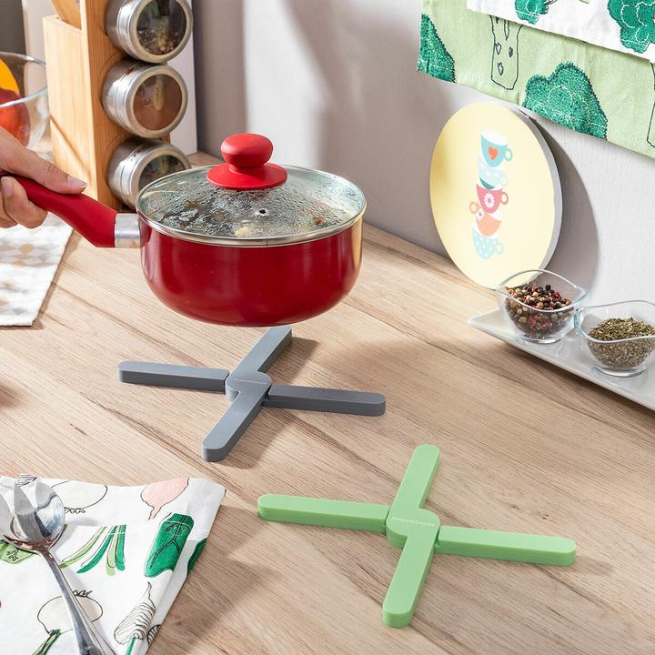 Image du produit InnovaGoods Dessous de plat pliable en silicone Folvet 2 pièces (2 x, Dessous de poêle)