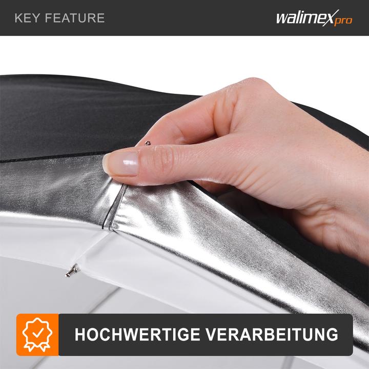 Produktbild Walimex 2in1 Reflex- Durchlichtschirm weiss 109 (Schirmreflektor, 109 cm)