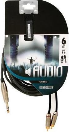 Actual product image HQ Power Chinch plug to 6.35mm stereo jack (6 m, Cinch, 6.3mm jack)