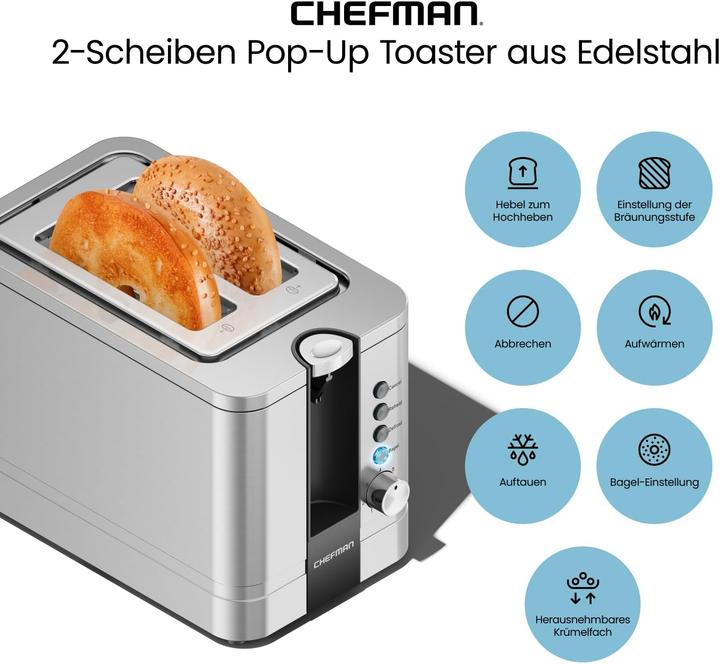Produktbild Chefman Edelstahl Toaster