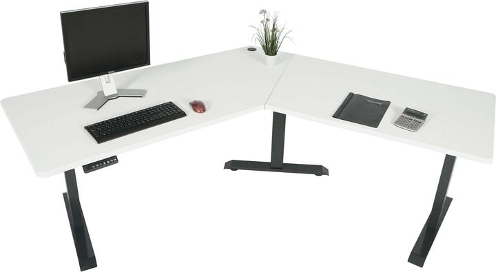 Produktbild Swisshandel24 Schreibtisch, Computertisch, 120° elektrisch höhenverstellbar weiss, anthrazit-grau