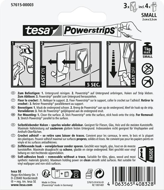 Productafbeelding tesa Powerstrips zelfklevende haken Small