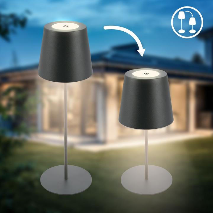 Produktbild B.K.Licht LED Akku Tischleuchte, IP44, 2,5W, anthrazit