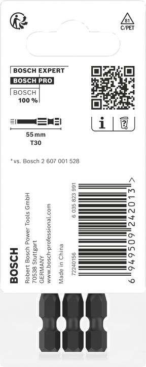 Immagine prodotto Bosch Professional Zubehör PRO Torx Impact Bit, T40, 55 mm, 2 pezzi. (T40)