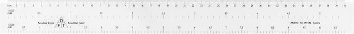 Actual product image Aristo Nautical ruler, crystal clear perspex Scales in NM 1:25000, 1:50000