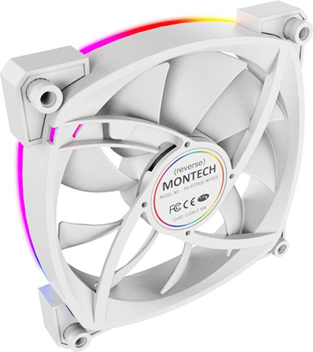Produktbild Montech RX120 PWM ARGB Lüfter - 120mm, weiss (120 mm, 1 x)