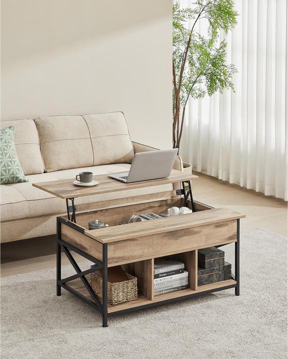 Actual product image Vasagle Couchtisch hellbraun 95,0 x 60,0 x 48,0 / 62,0 cm