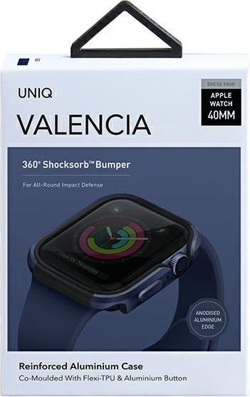 Actual product image Uniq etui Valencia Apple Watch Series 4/5/6/SE 40mm. niebieski/atlantic blue