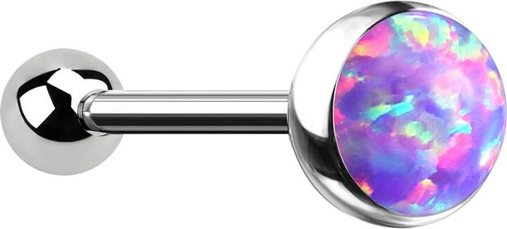Immagine prodotto Star Piercing Micro Threadless Barbell silber mit Kugel und Halbkugel Opal violett (senza ottone, Titanio G23)