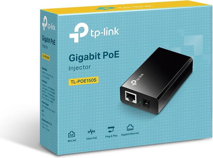 Image du produit TP-Link Adaptateur d'injecteur PoE+ TL-POE160S Ethernet LAN (RJ-45) Ports 1x10 (802,3at (PoE+), 802.3af (PoE), 30 W)