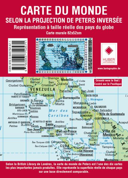 Image du produit Poster Carte du Monde Projection de Pierre, Up-side down français (environ 82,5 x 52,3 cm)