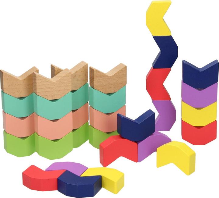 Immagine prodotto Gioco di impilamento di blocchi di legno arcobaleno, 32 pezzi