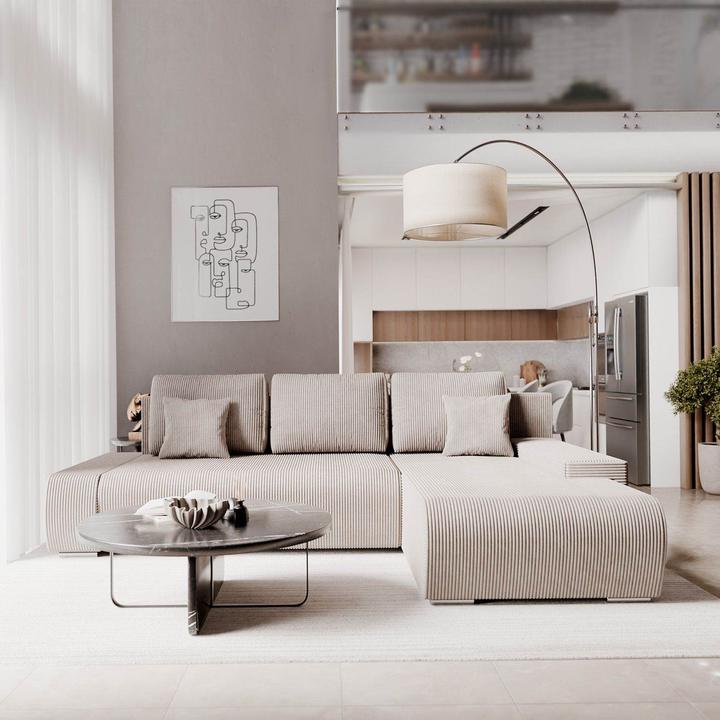 Produktbild Juskys Sofa Iseo Rechts mit Schlaffunktion (Ecksofa)