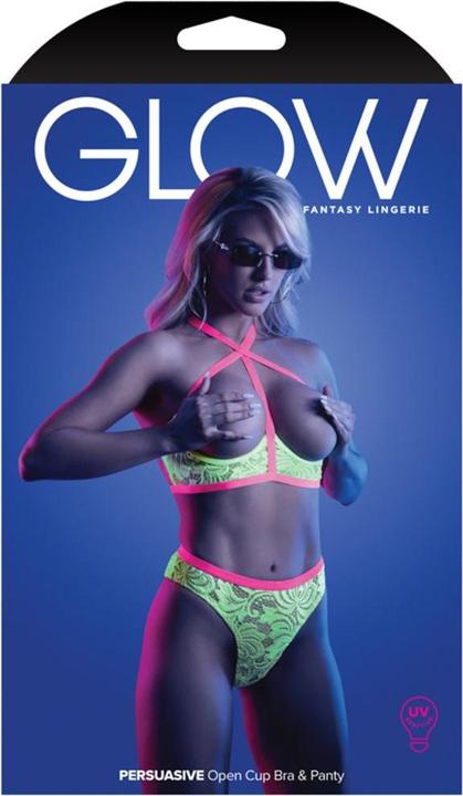 Produktbild Glow PERSUASIVE Offener CupBH und Slip Neongrün (46, 52)