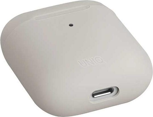 Actual product image Uniq case Lino AirPods 1/2 gen. Silicone beżowy/beige ivory