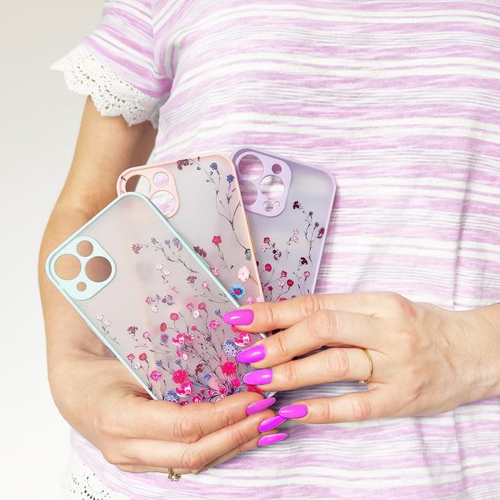 Produktbild Hurtel Design Case für iPhone 12 Pro Flower Case hellblau (Apple iPhone 12 Pro)