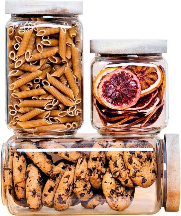 Image du produit Econovo Verres à provisions avec couvercle carré 3 pièces (2.70 l)