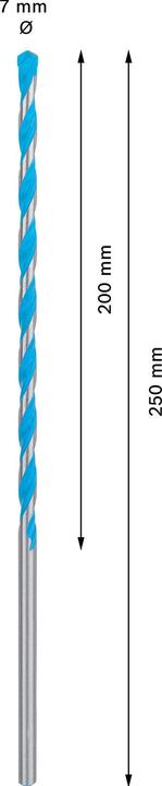Immagine prodotto Bosch Professional Zubehör Expert CYL-9 Trapano multi-costruzione, 6,5 x 200 x250 mm, d 6,5 mm (7,0 millimetri)
