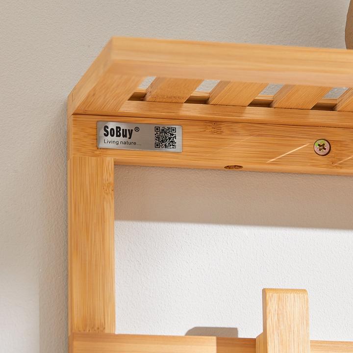 Produktbild SoBuy Wandgarderobe mit 6 Kleiderhaken