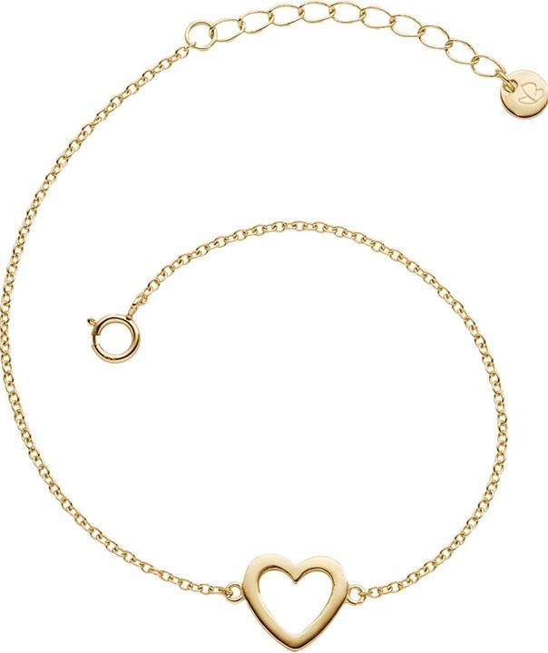 Glanzstücke München Damen Herz Sterling Silber gelbgold 17,0 cm Basislänge + 3,0 cm Verlängerung - 11100 (17 cm, Sterling Silber)