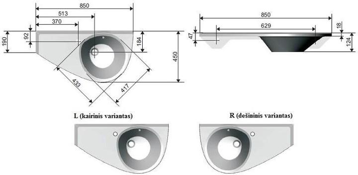 Produktbild Ravak Rain washbasin Avocado, R 85 cm with overflow (450 mm, 850 mm)