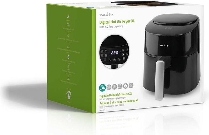 Immagine prodotto Nedis Friggitrice ad aria calda | 4,2 l | Timer: 240 min | Numero di programmi preimpostati: 8 | Digitale (Spina UE)