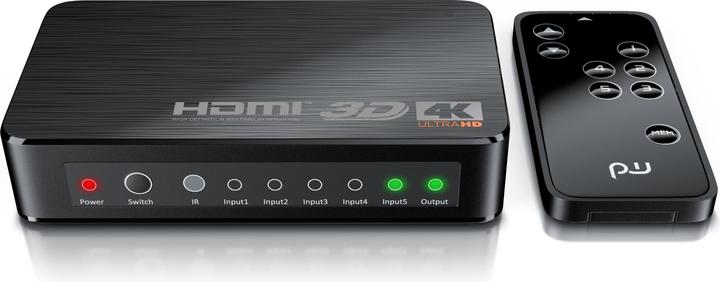 Image du produit Primewire Commutateur HDMI 2.0, commutateur HDMI Ultra HD 4K à 5 ports avec télécommande, répartiteur 5x