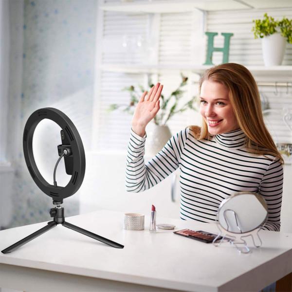 Produktbild Akashi Ringlicht + Smartphone-Halterung und Stativ (Ringleuchte)