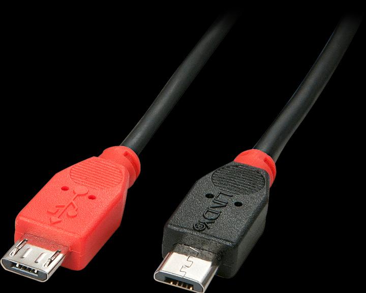 Actual product image Lindy USB 2.0 cable type Micro-B / Micro-B OTG, 2m Micro-B plug to Micro-B plug (2 m, USB 2.0)