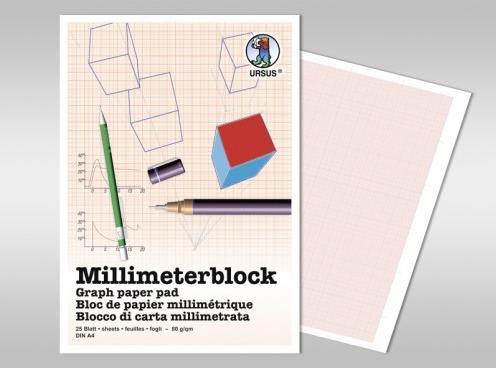 Image du produit Ursus Milimeterpapier 80 g/m², A4, 25 Blatt, Papierformat: A4 (80 g/m², 25 x)
